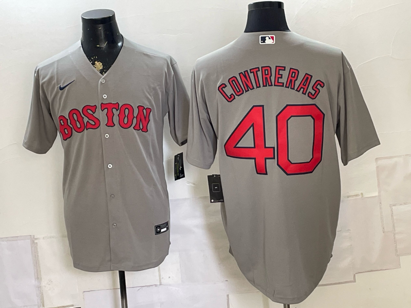 2026 Men Boston Red Sox #40 Contreras grey Nike MLB Jersey 0826002